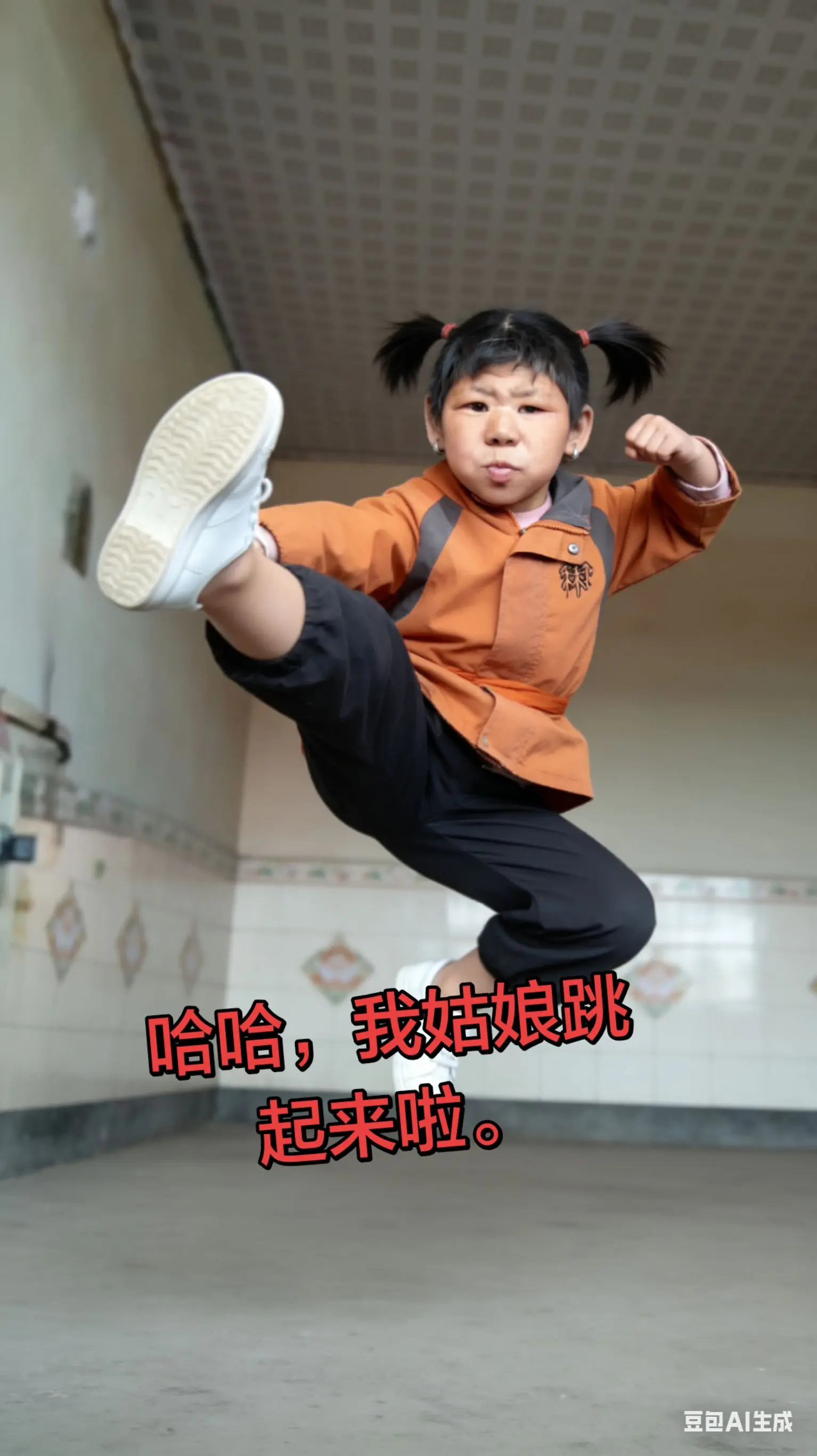 跳起来了。