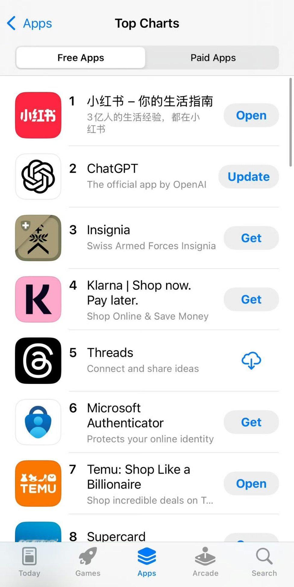 TikTok禁令引发美国网友众怒，小红书在美国App Store的下载量迅速攀升