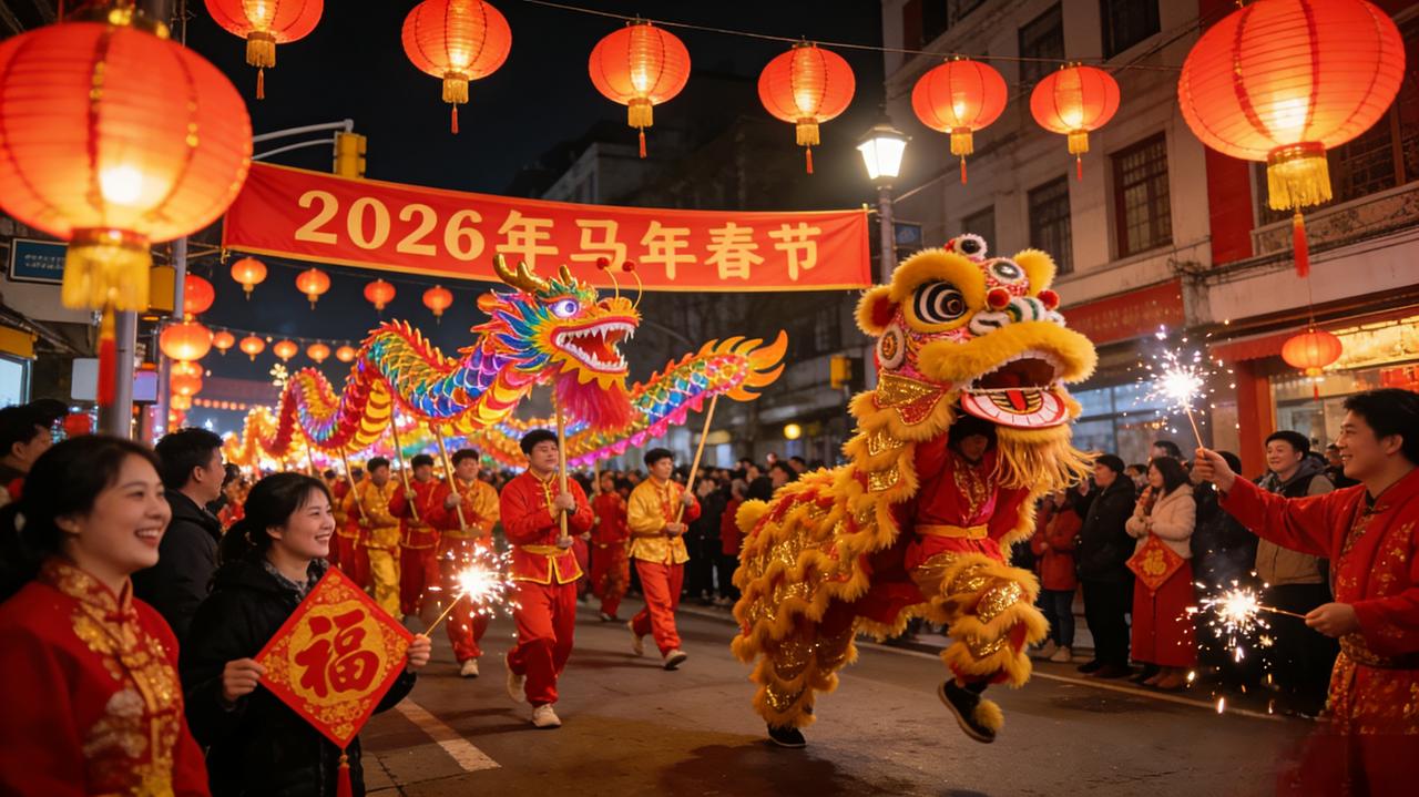 上句：张灯结彩送旧岁，盼请下联 舞龙舞狮迎新春
