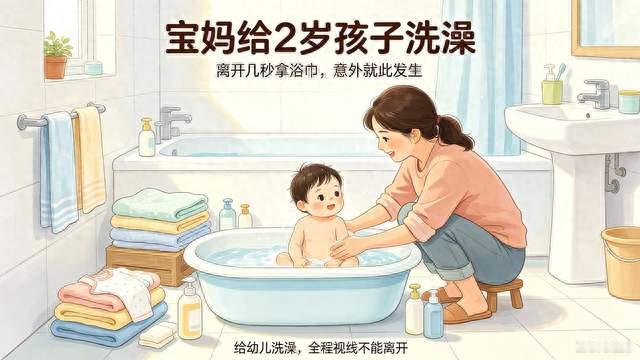 宝妈给2岁孩子洗澡，离开几秒拿浴巾，意外就此发生