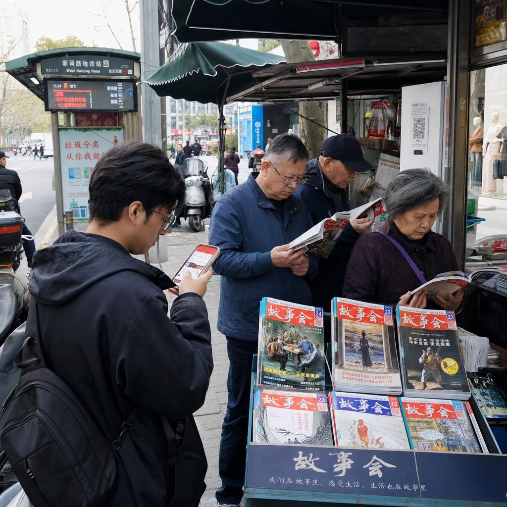 以前很多人认识《故事会》，不是因为特意去找，而是在路边报刊亭顺手买到的。上学路上