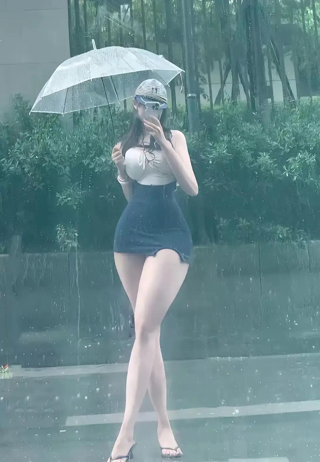 可以分享一张秋景树叶的的照片吗雨中的秋天，🌲🌳正慢慢变成黄色！