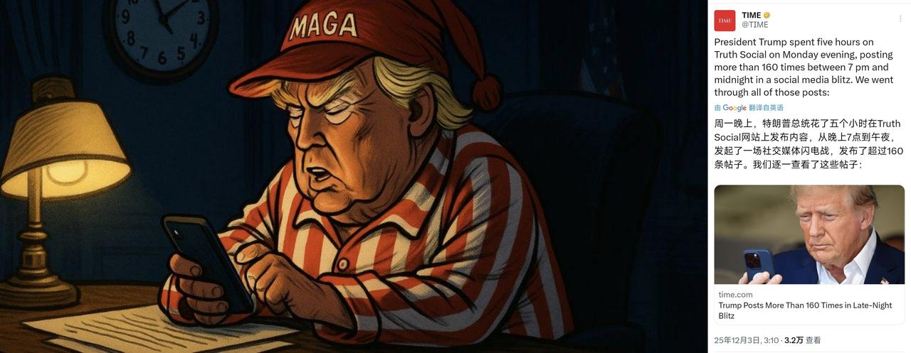 美国方面消息！

12月3号，美国媒体爆出个新闻：当地时间周一晚上，总统、202