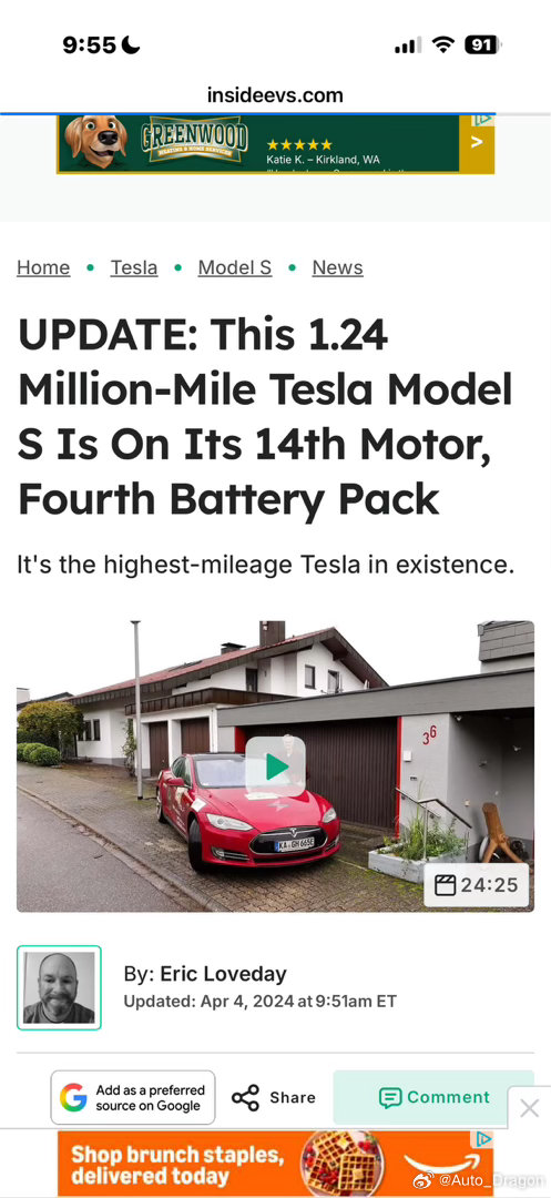 Model S跑了 270万公里，我以为我的一年坏11处的Model3不是一个厂