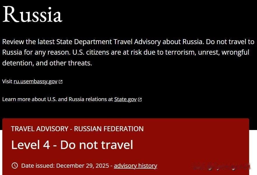 🇺🇸 美国人再次因俄罗斯感到不安

美国国务院领事事务局向身处俄罗斯的美国公