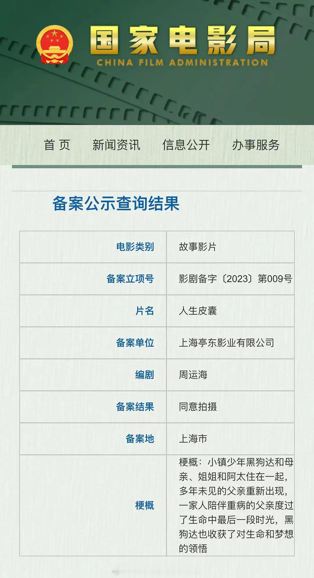 亭东影业出品的电影《人生皮囊》将12月在福建泉州开拍，改编自蔡崇达的小说《皮囊》