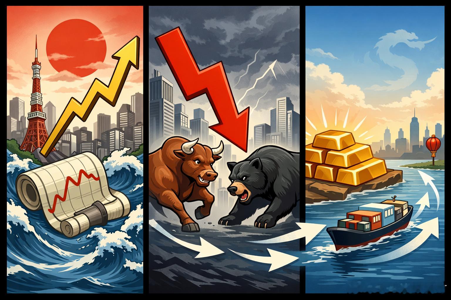 寻找新避风港：日债风暴掀翻全球套利链，“股债汇”同震下资本正在重写地图2026年