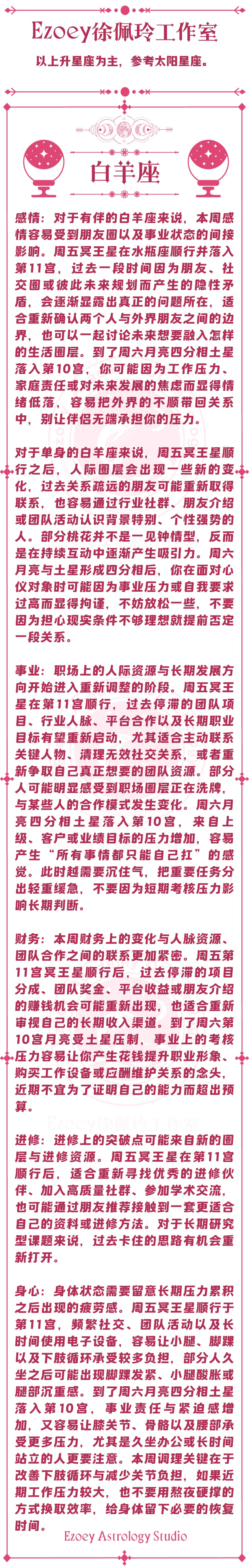 十二星座周报（10/12-10/18）—ezoey徐佩玲26年星座播报