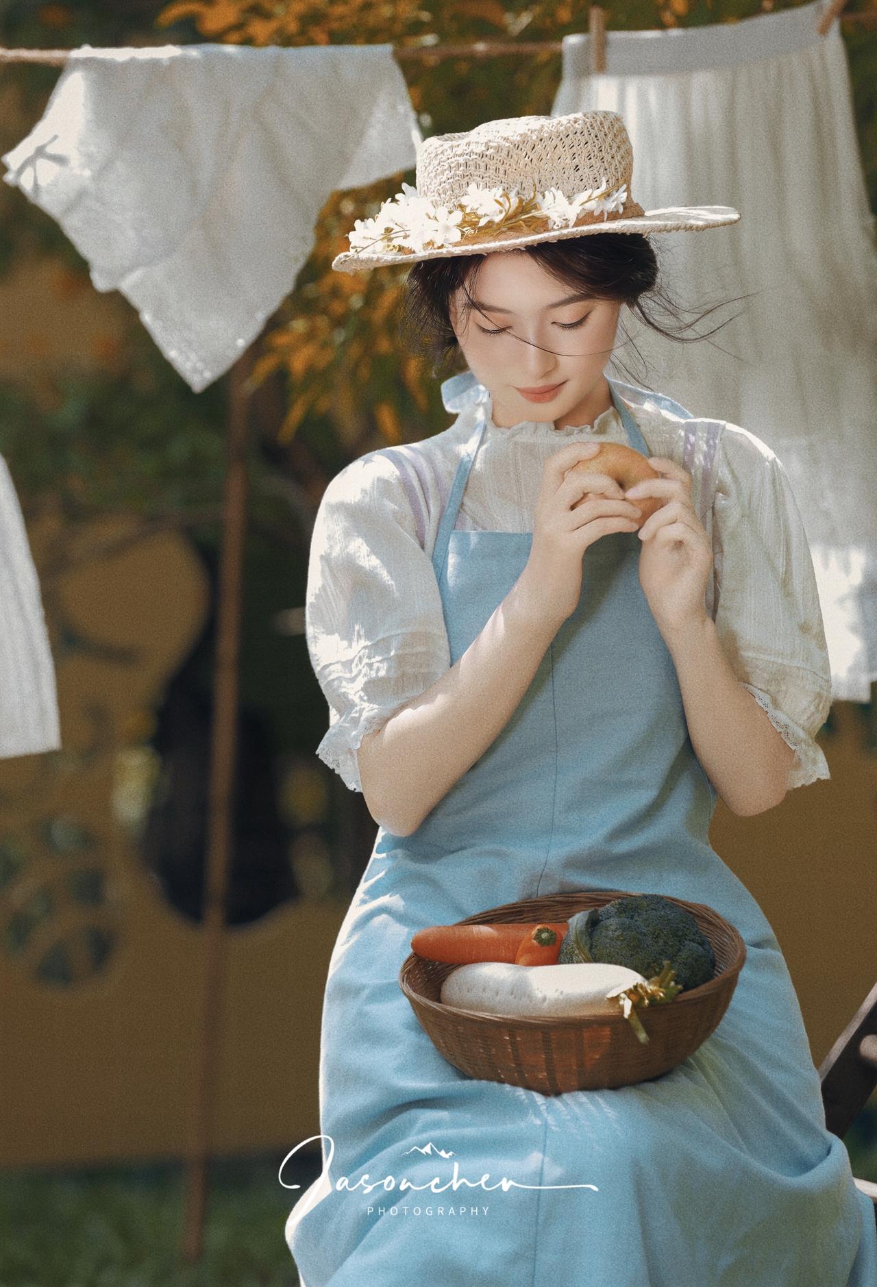 日森系穿搭 莫奈花园夏日穿搭 森系油画少女 花田氛围感 森系少女