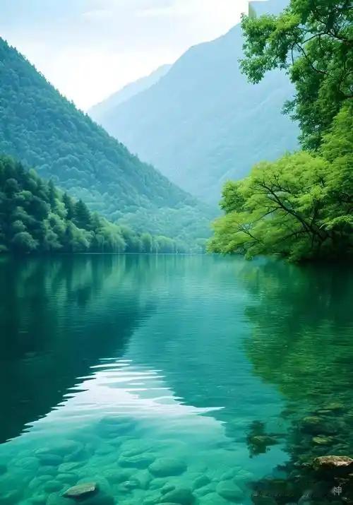 下联：绿水唱诗篇。

（图片来自网络）