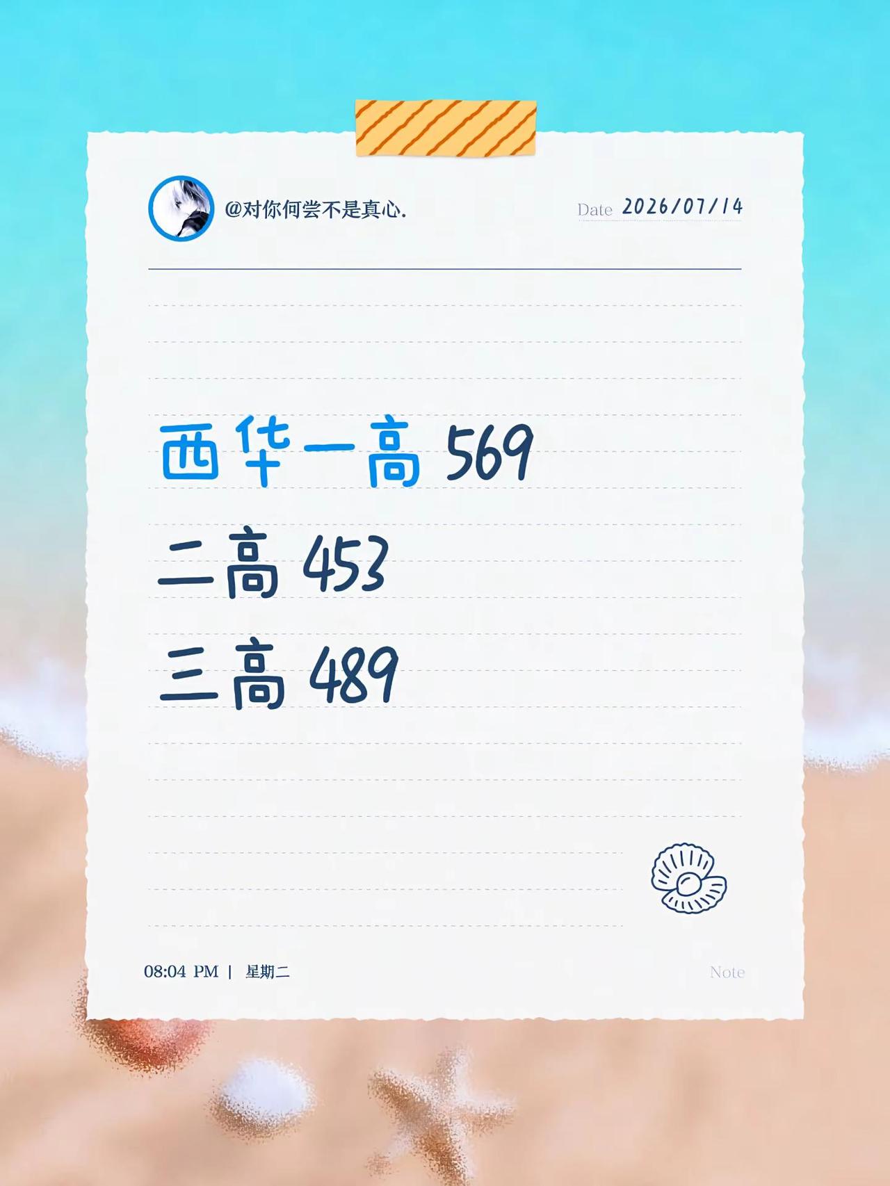 2026 录取分？西华一高 569二高 453三高 489西华高中录取分数线