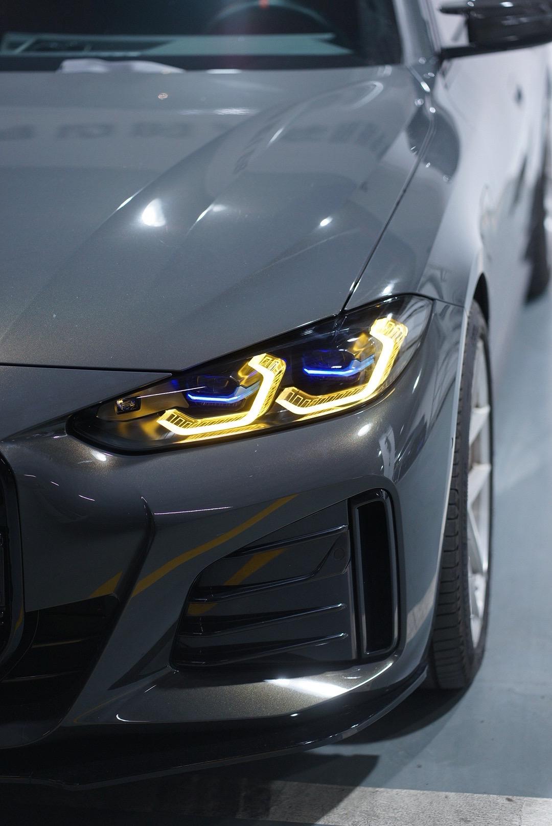 宝马21-25新四系无损对插版蓝眉勺子大灯 双色切换黄金眼雷霆跑马呼吸...