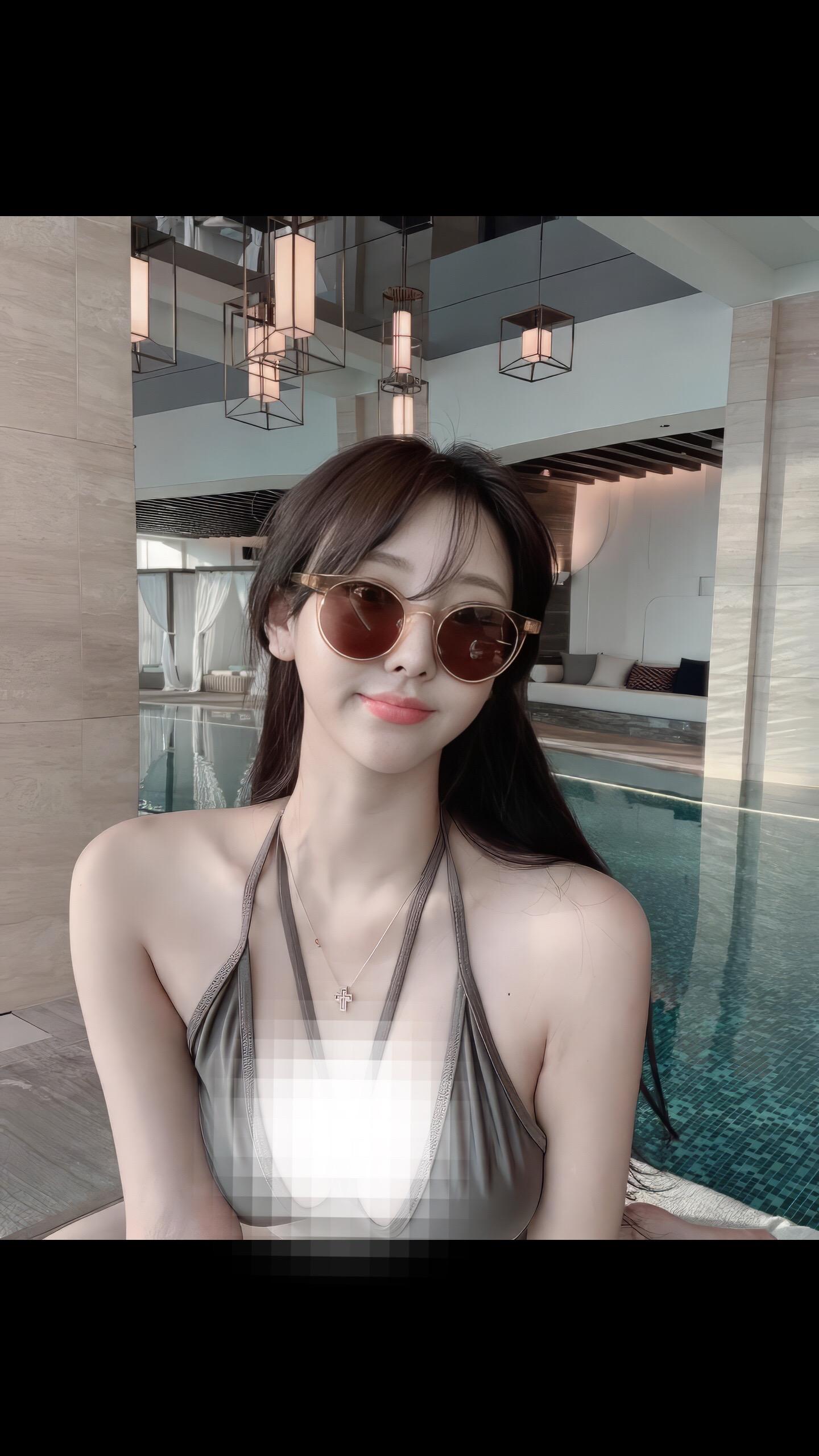 创作灵感甜美女孩 甜系女孩 泳池 少女感