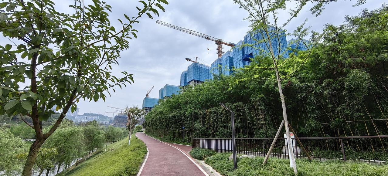 我渡区的伏牛溪公园，虽然在城市新区，比较偏远，周围小区还在建设，但环境确实不错[