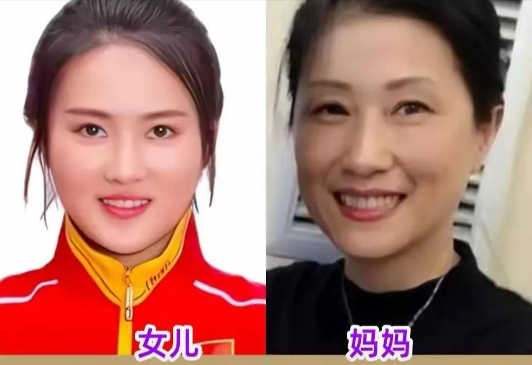 陈若琳和妈妈，全红婵和妈妈
陈芋汐和妈妈，林诗栋和妈妈
郭晶晶和妈妈，王曼昱和妈