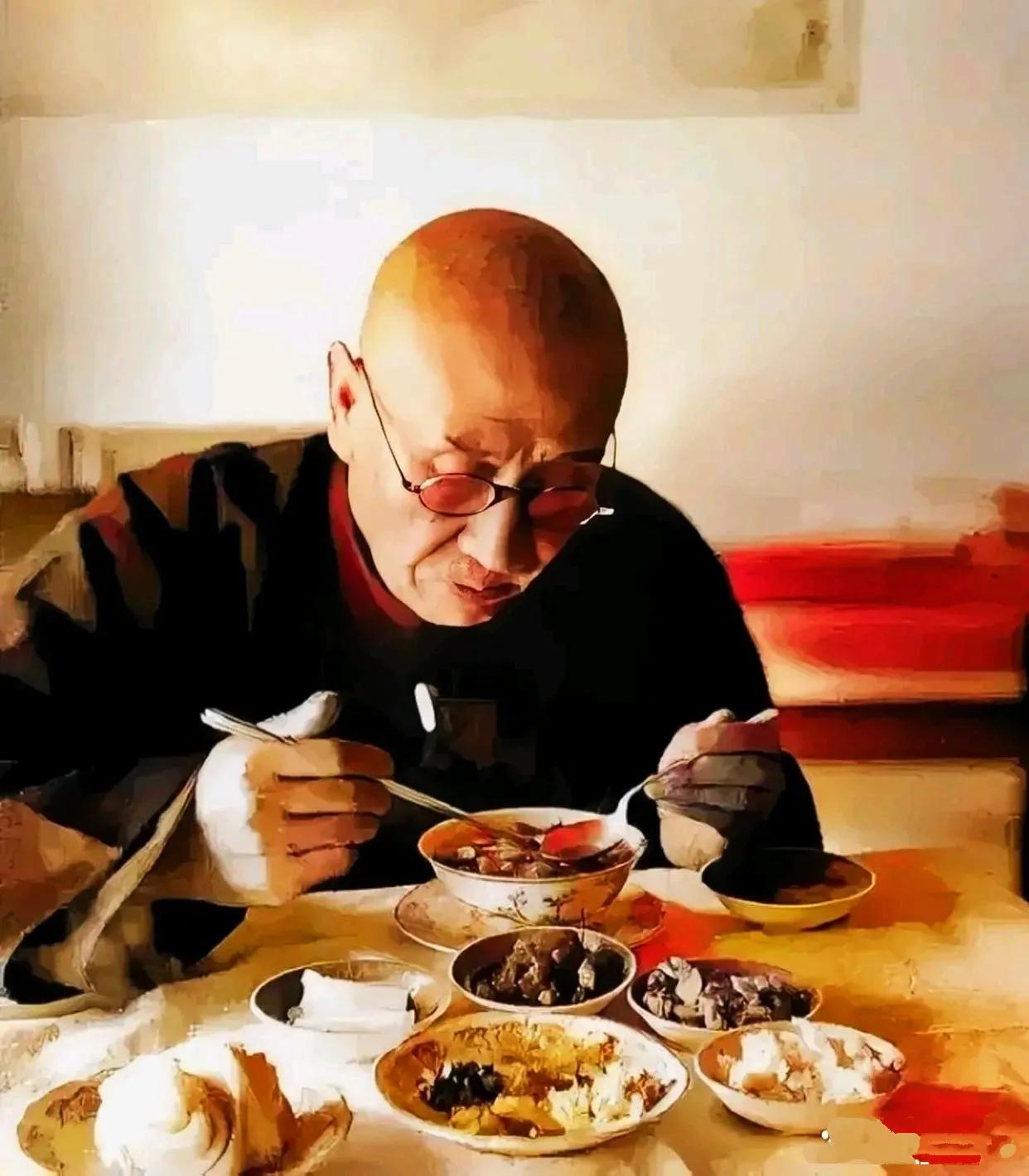 这是1958年，大军阀阎锡山吃饭时的照片。从照片来看，他吃饭还是相当讲究的，虽然