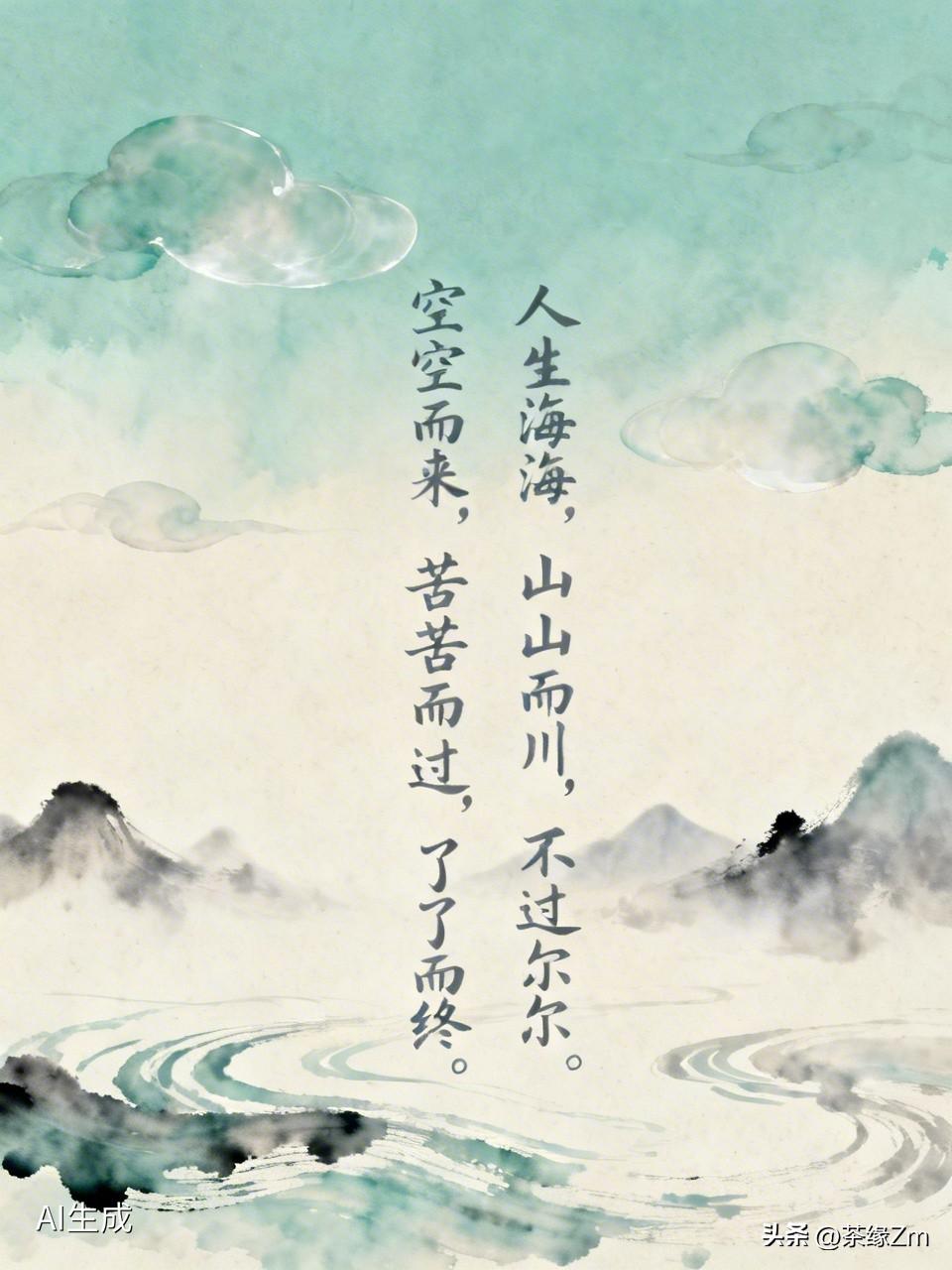 人生海海，山山而川，不过尔尔。空空而来，苦苦而过，了了而终。
小东北感慨地说了这