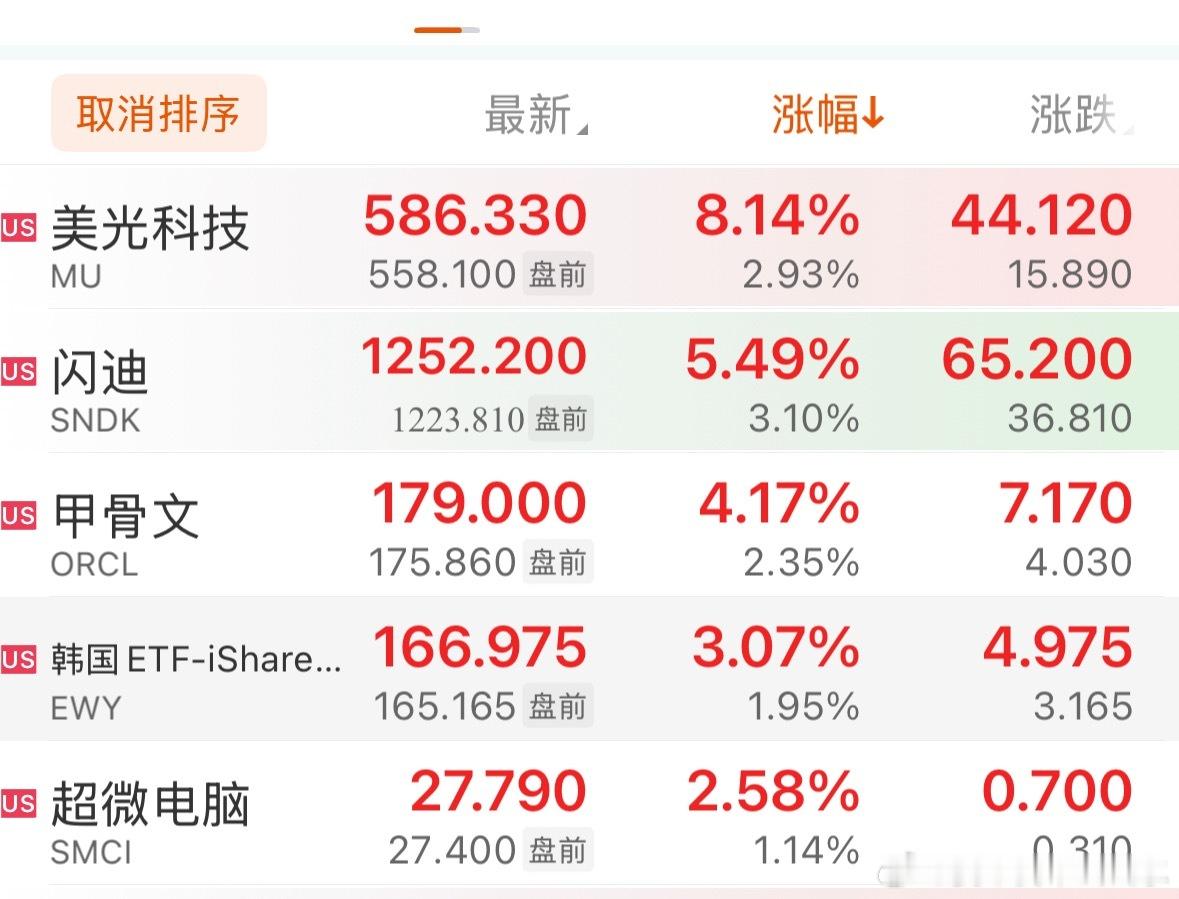 真正的光，美光，哈哈哈，存储继续大涨新高 