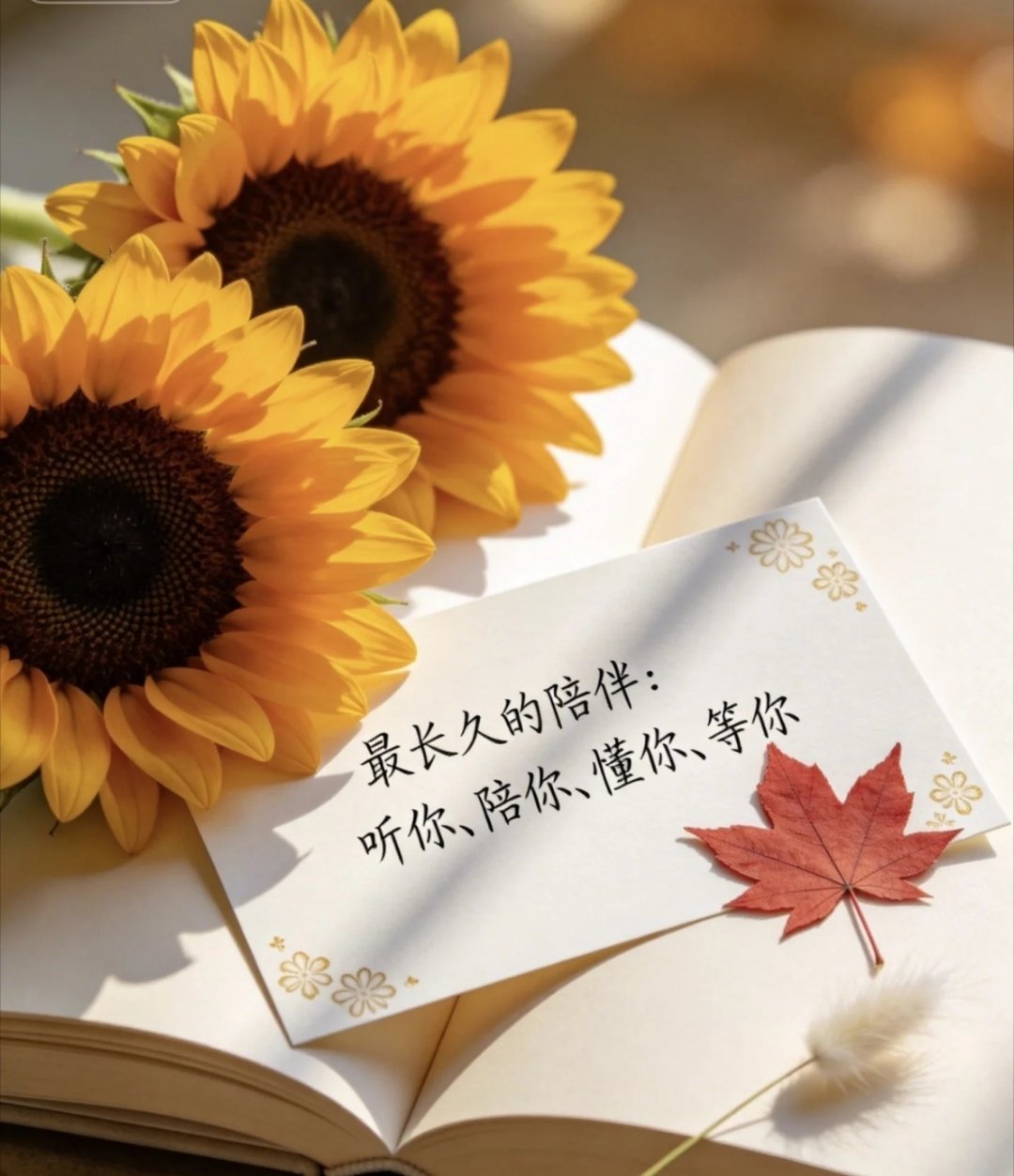 最长久的陪伴，是听你、陪你、懂你、等你，愿你也能遇见这样的人，在漫长岁月里，听你