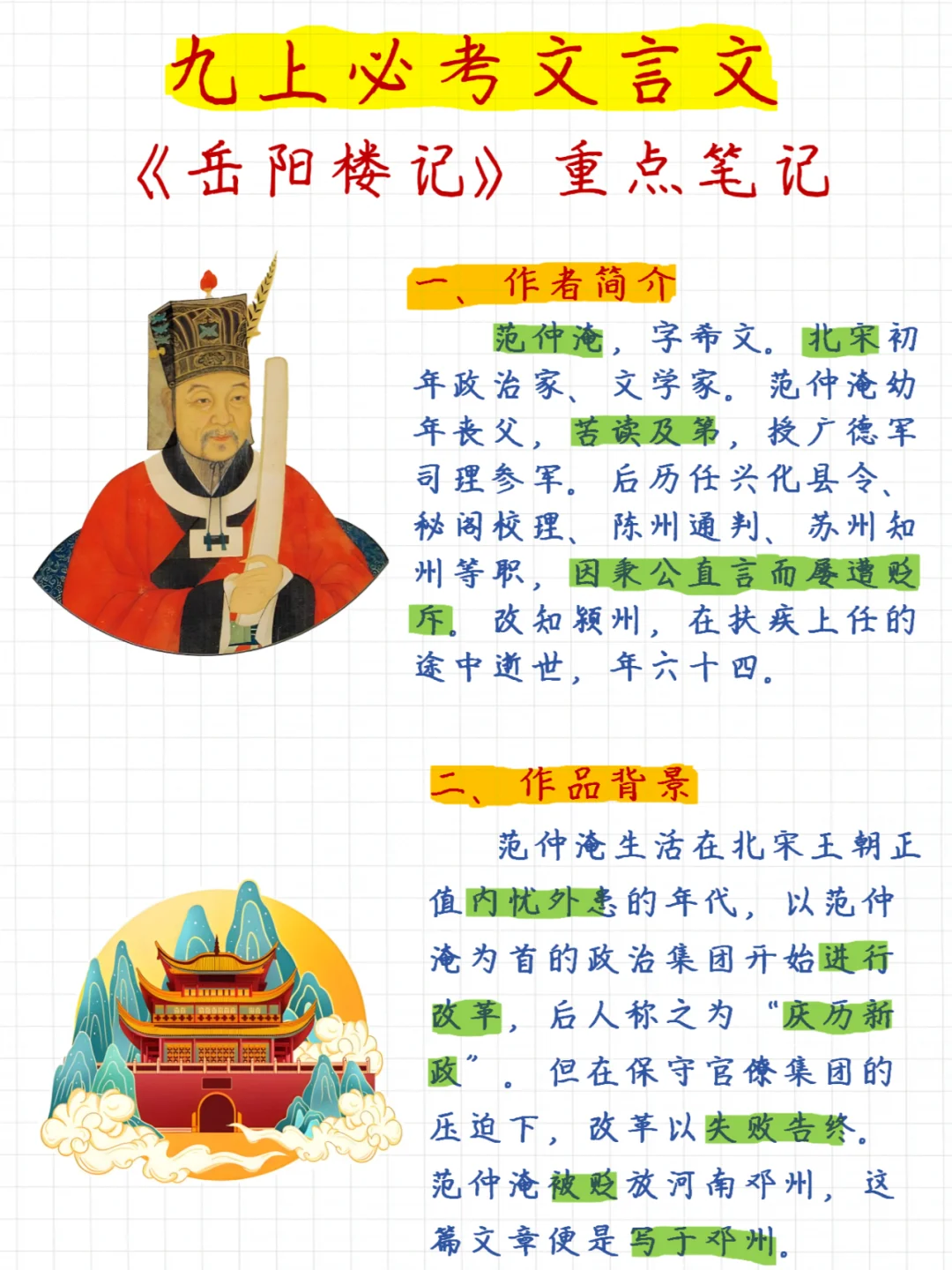 《岳阳楼记》中考考了132次，期末会考吗？