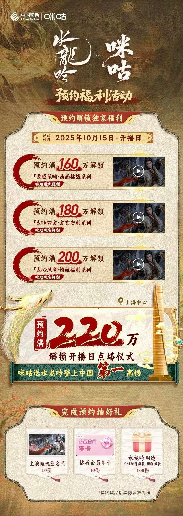 助力水龙吟登顶中国第一高楼 220万预约冲啊！只要满额，罗云熙的《水龙吟》就能站