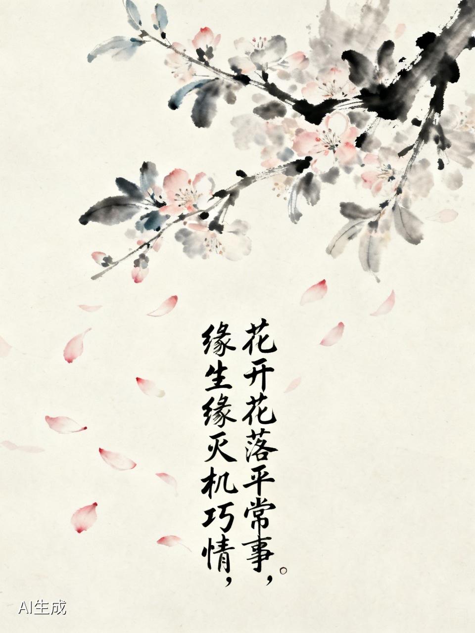 花开花落平常事，
缘生缘灭机巧情。