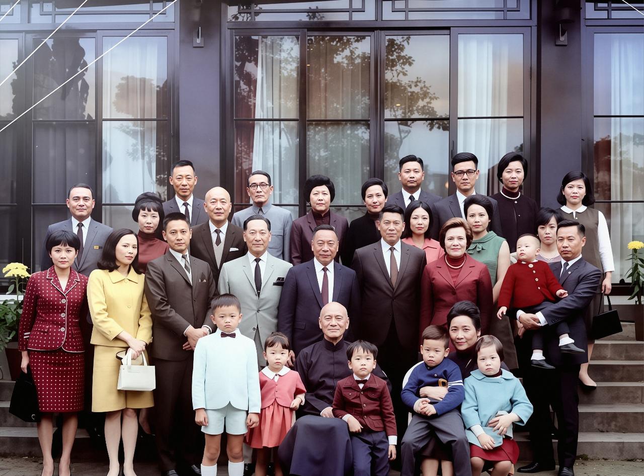 1967年，蒋中正80大寿，最后一张全家合影，8年后去世！