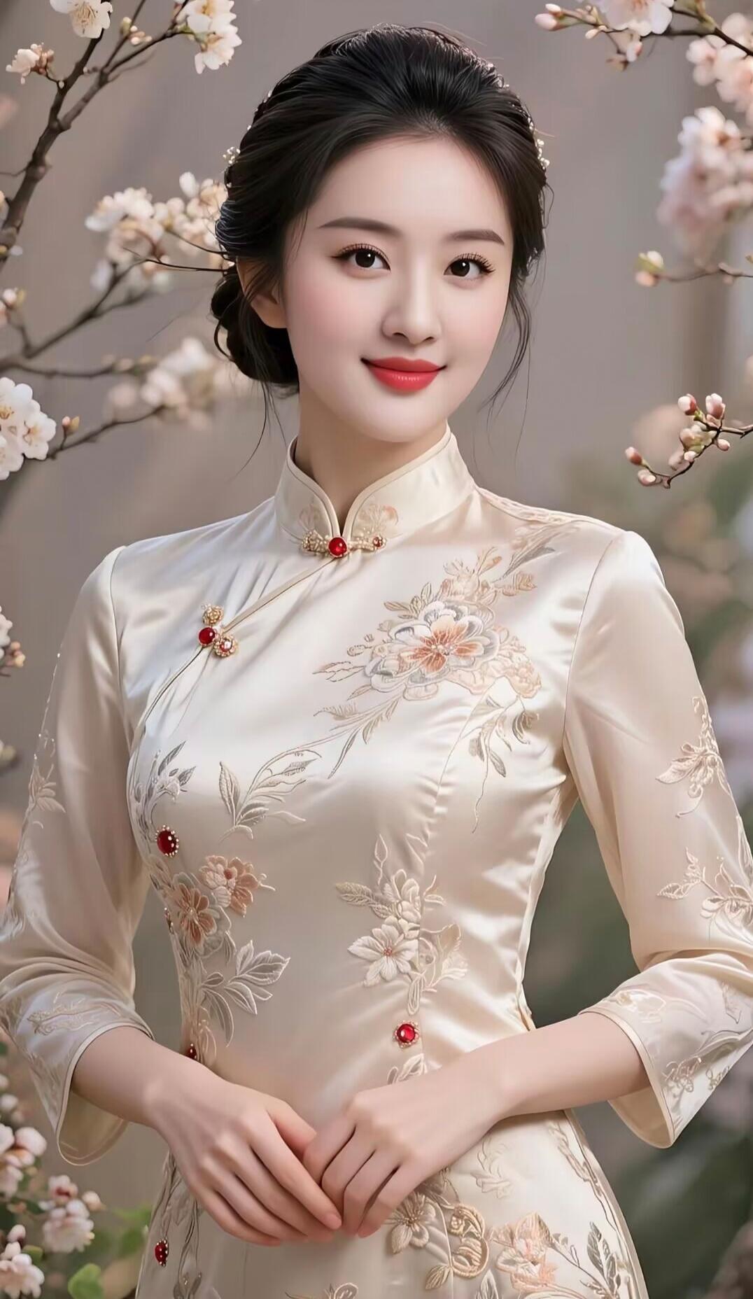 优雅旗袍，花枝招展，春日气息扑面而来！🌸💃