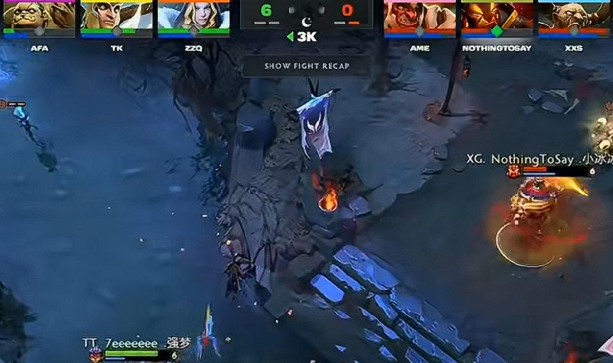 开局一级团血崩.... 6分钟这个经济差也算是这次比赛专属于XG的标志了....