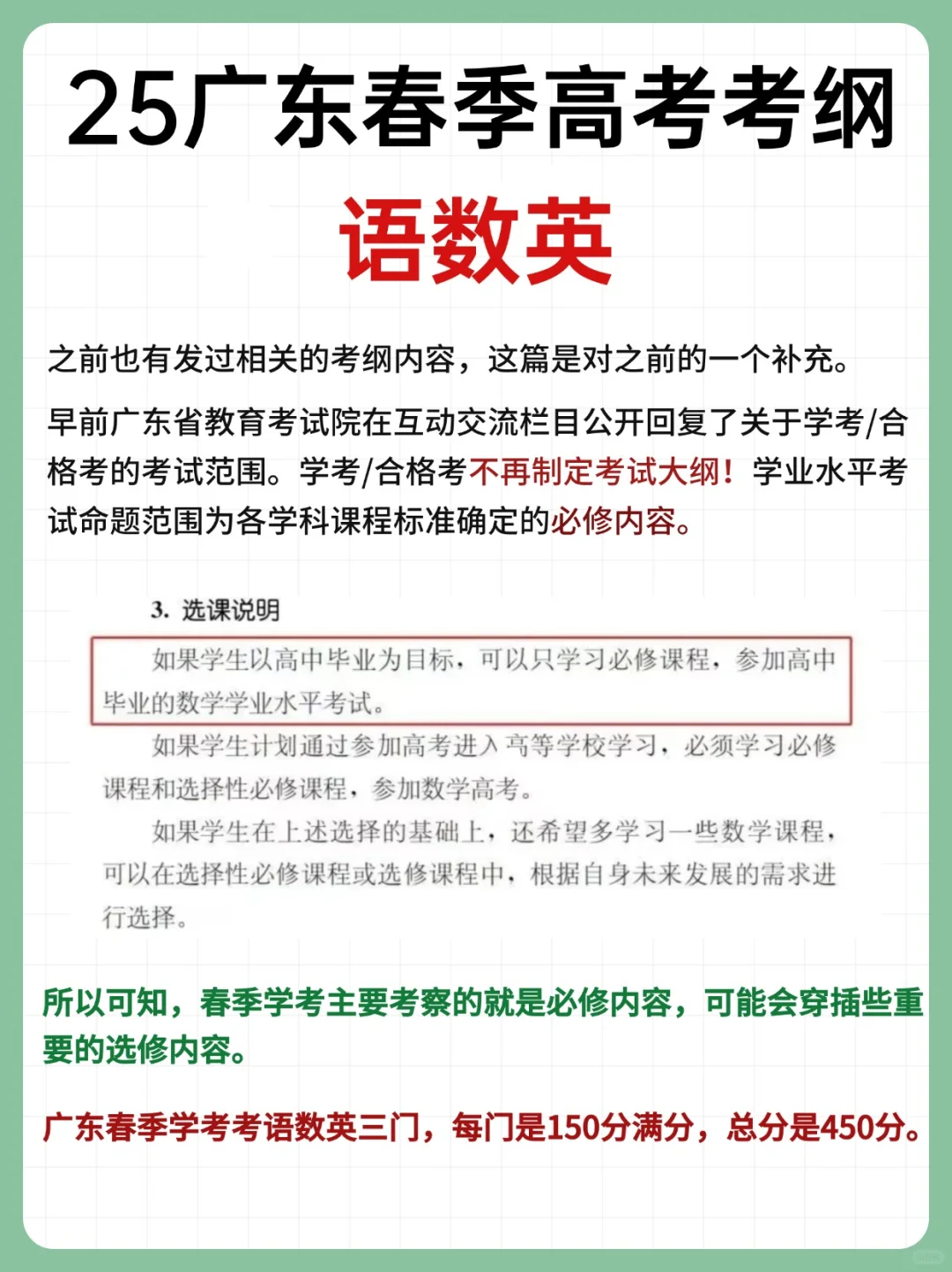 再说一次❗ 25小高考考纲考查重点有变动❗