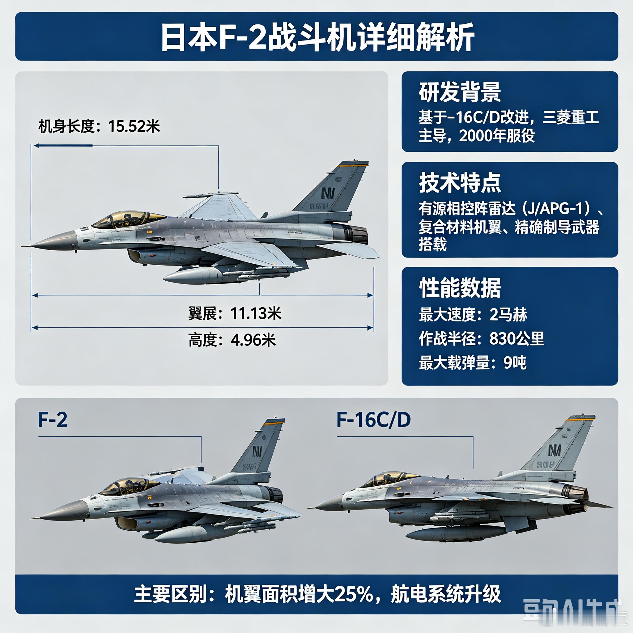 军事ai新视野ai热力追踪 日本F-2战斗机（三菱F-2，平成零战）全球武器装备