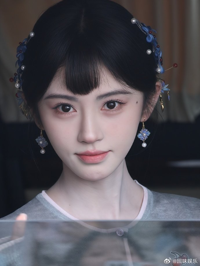 鞠婧祎民国风齐刘海鞠婧祎一字式前刘海造型 这个鞠婧祎真的好好看！ 
