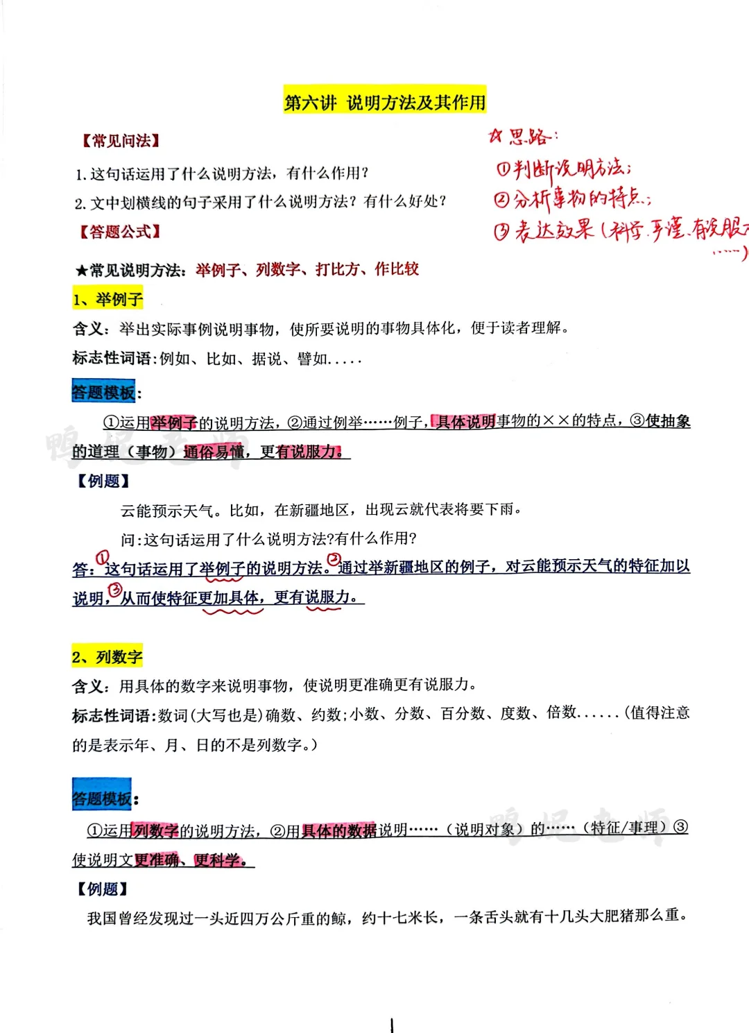 阅读理解训练 Day6  【说明方法及其作用】