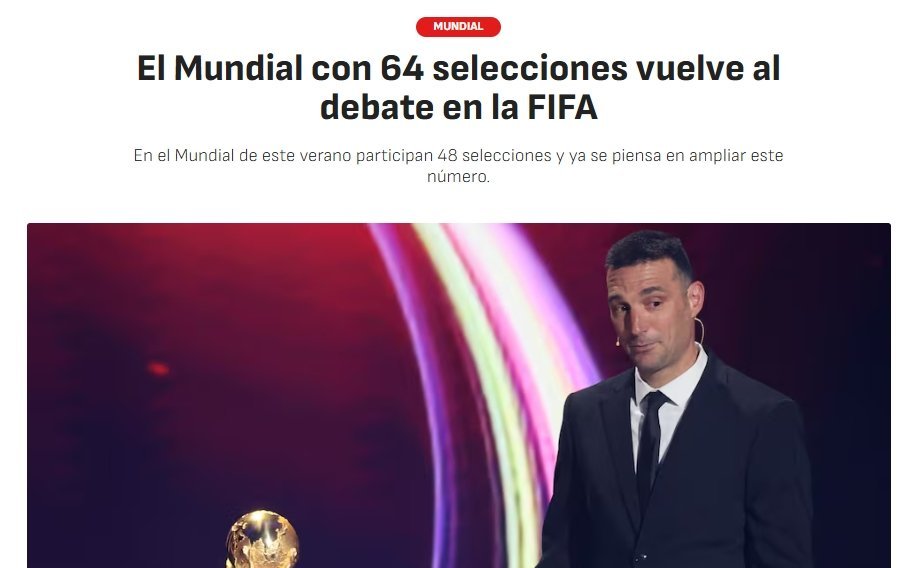 正在落实30年国足加入世界杯 本届共48队！阿斯：FIFA将就2030世界杯扩军
