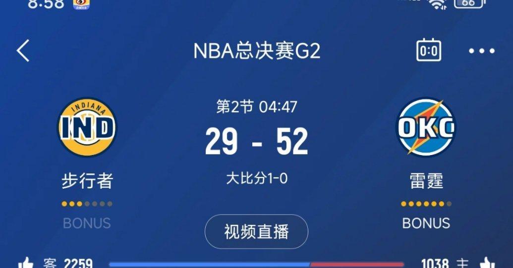 步行者落后23分。步行者vs雷霆 ​​​