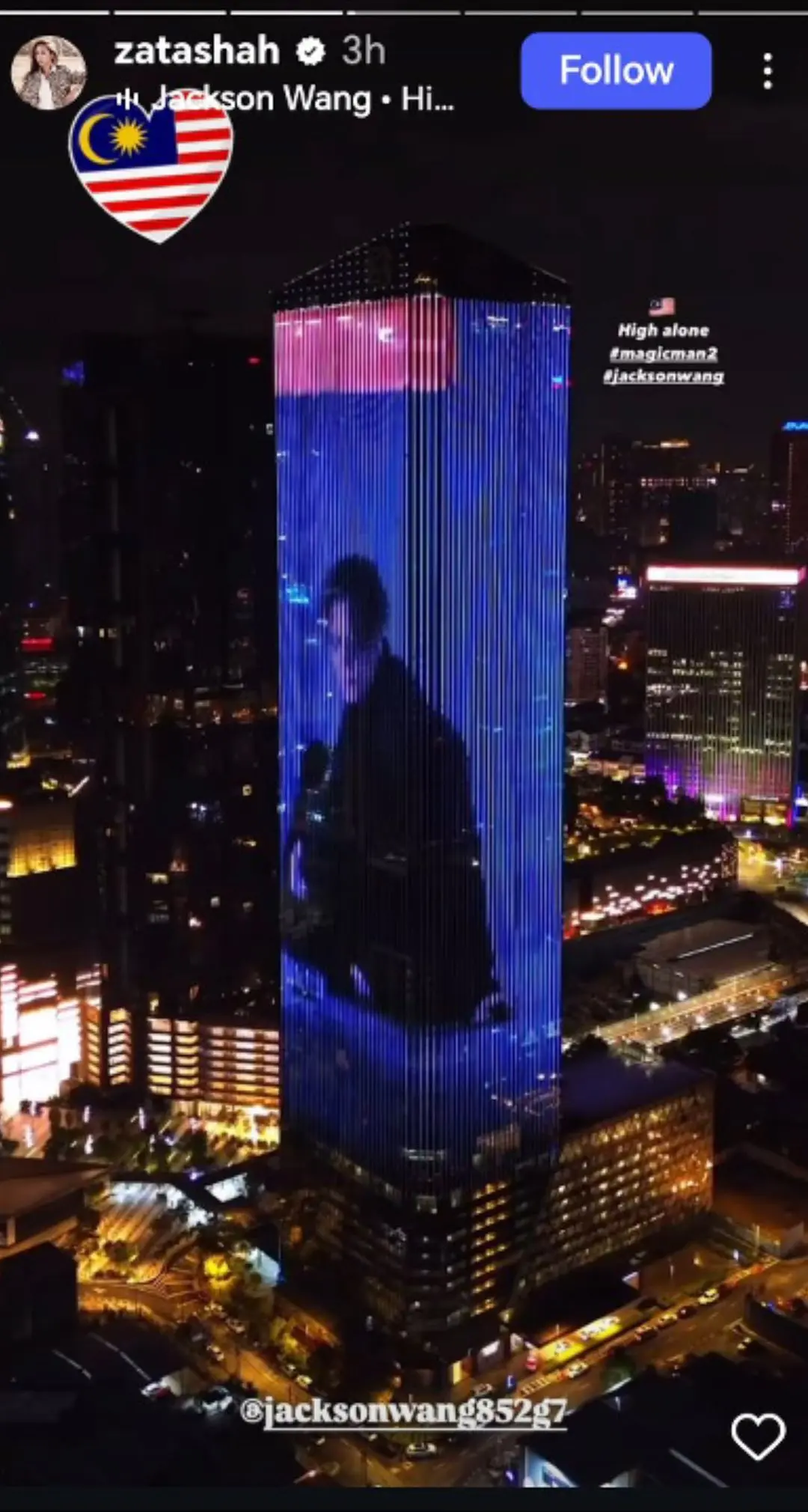 马来西亚 雪兰莪洲公主ig转发大屏😎。