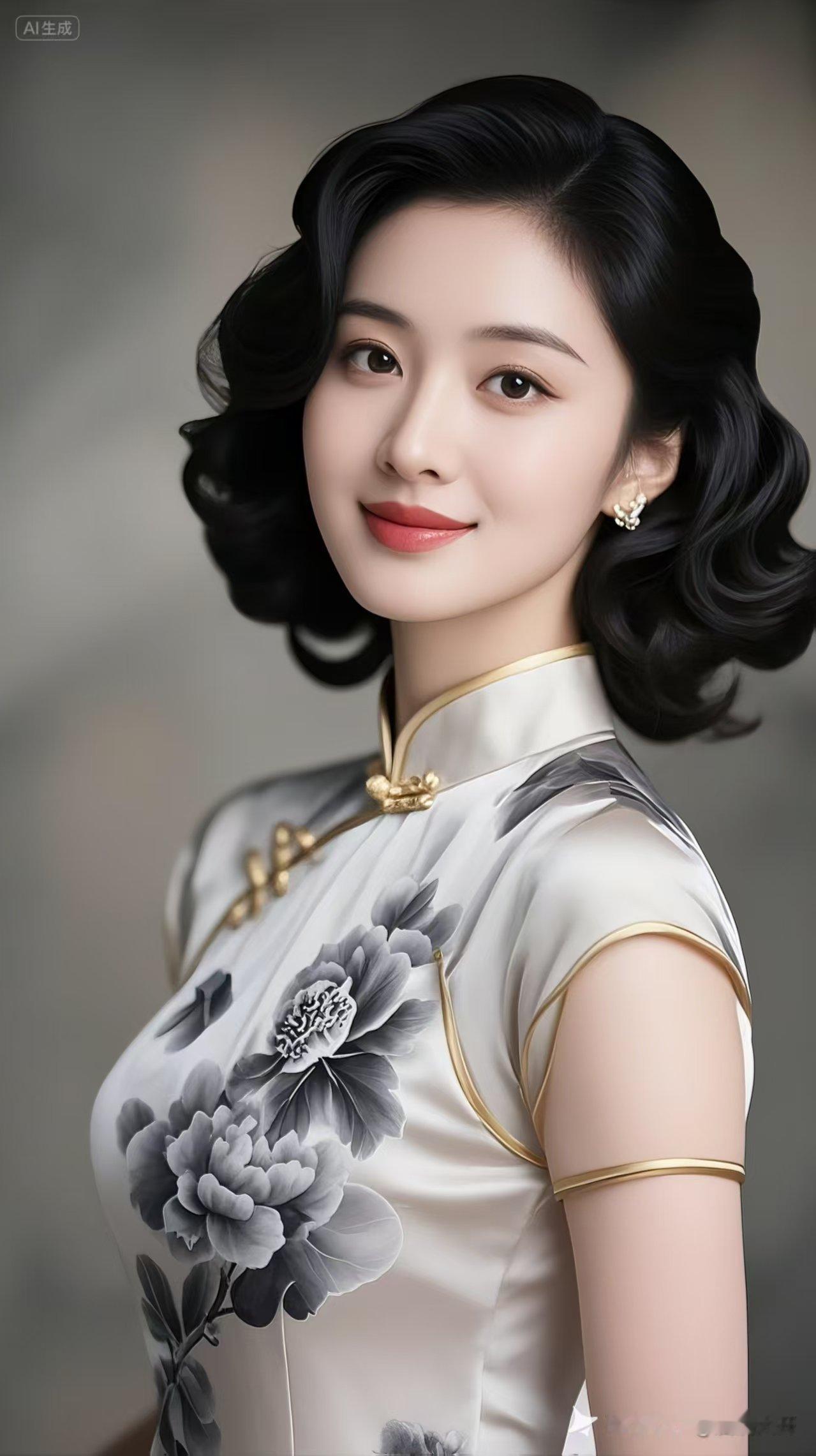 旗袍美人，真的是优雅到骨子里。就像诗里说的“素缎裁成玉立身，粉花绣入绮罗春”，把