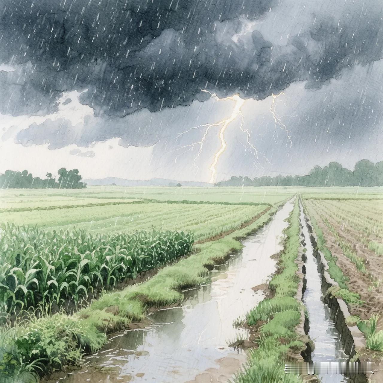 上联:小田下雨雷声大。