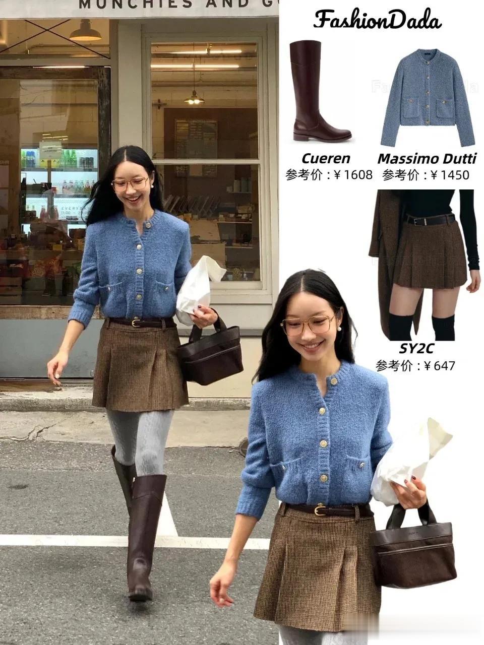 跟ins博主学穿搭丨打造秋日贵气知识分子风，可盐可甜，低调又高级。
#Fashi
