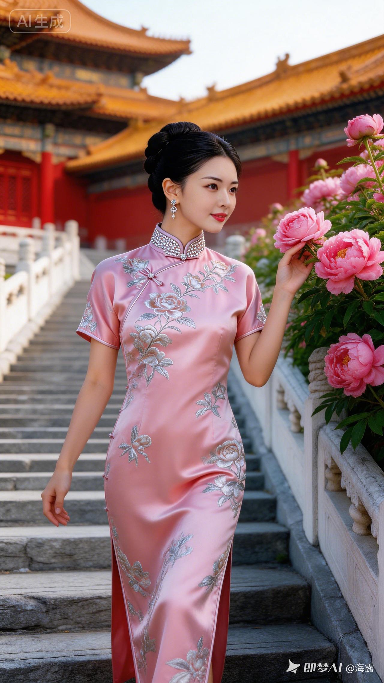 古典旗袍与现代女性的完美融合，尽显东方韵味。