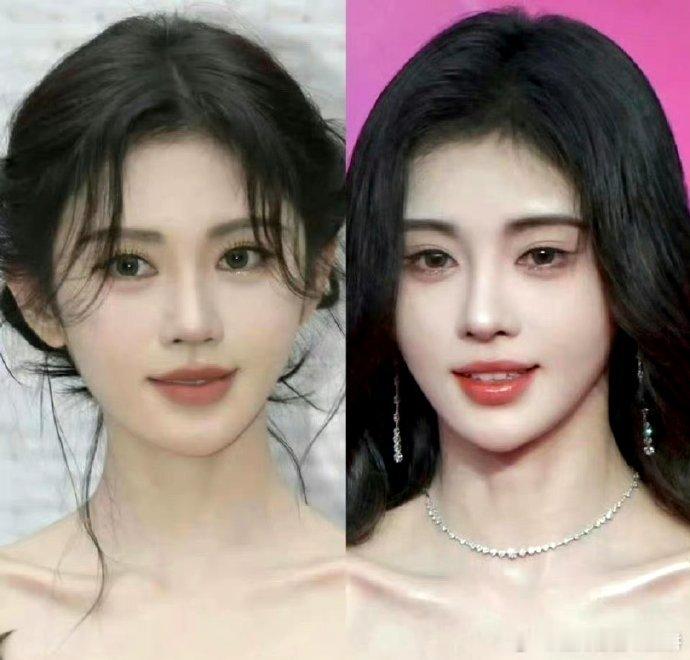 鞠婧祎昨天的妆造和她之前半永久相比，区别是不是很大？ ​​​