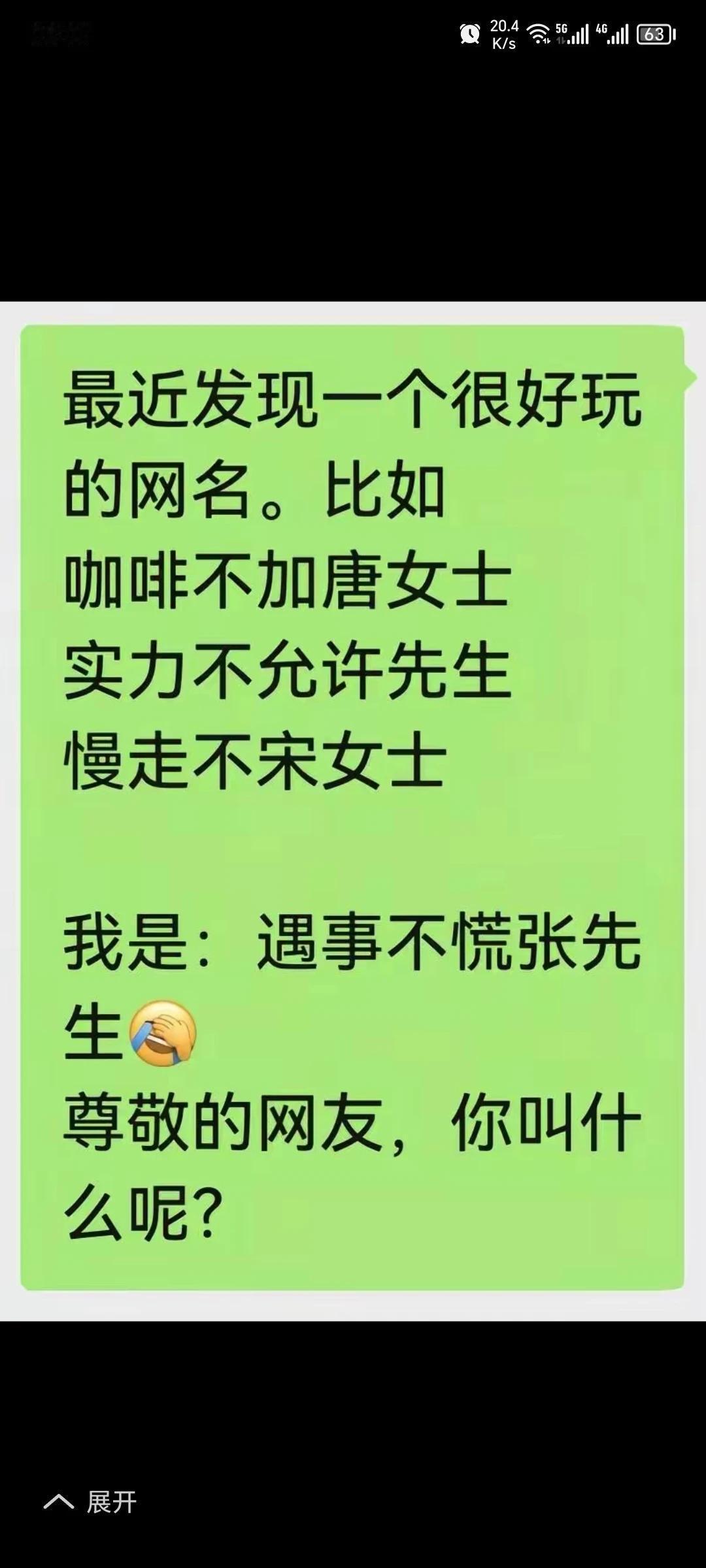 挺有意思的游戏！成语加姓氏的组合网名！比如：彬彬有李先生！富丽堂黄先生！俗语加姓