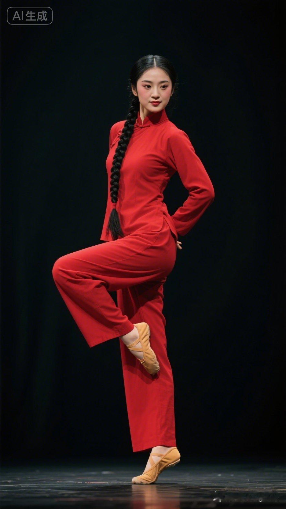 优雅舞姿，红衣翩翩，舞动青春！