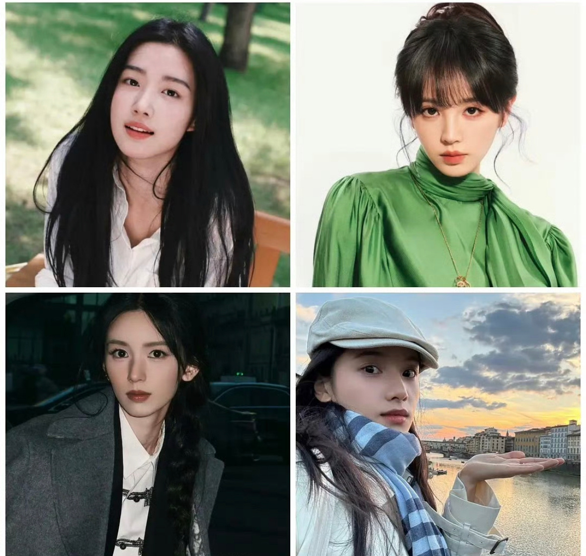 网友评选内娱95花四大美女卢昱晓、田曦薇、周也、张婧仪 认可吗？ 