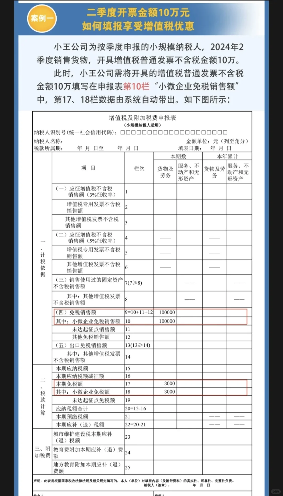 7月大征期小规模纳税人如何填报享受增值税优惠