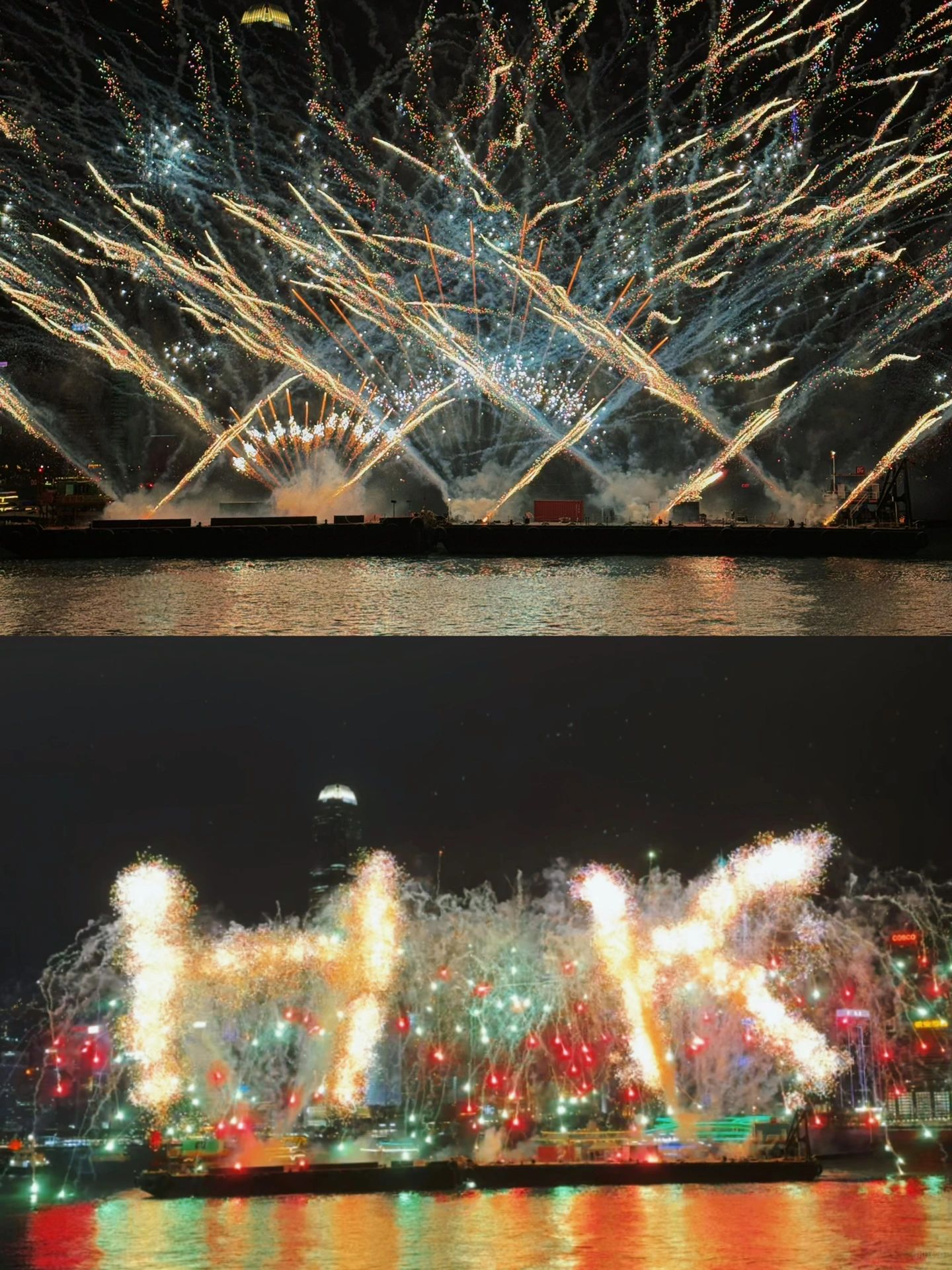 live直出🎆香港西九龙海上圣诞烟花