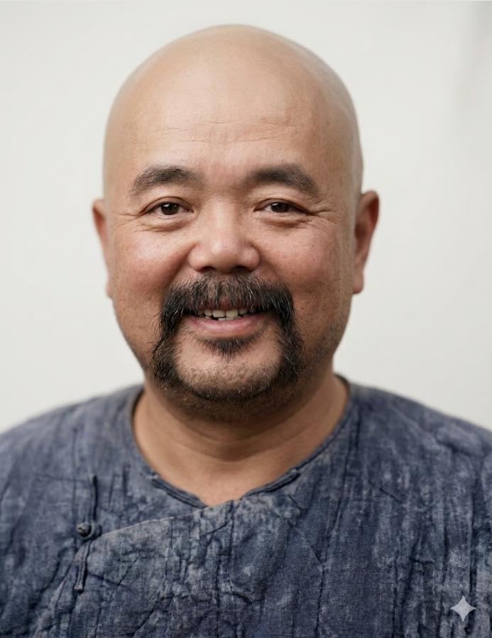 照片这人这是李派太极拳创始人李瑞东，他面部丰腴，眉眼舒展、面带笑意，神态温和宽厚
