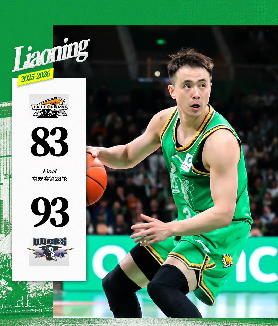 赵睿今天超神了！
CBA常规赛上，辽宁男篮对阵北京男篮
赵睿队内得分最高，砍下3