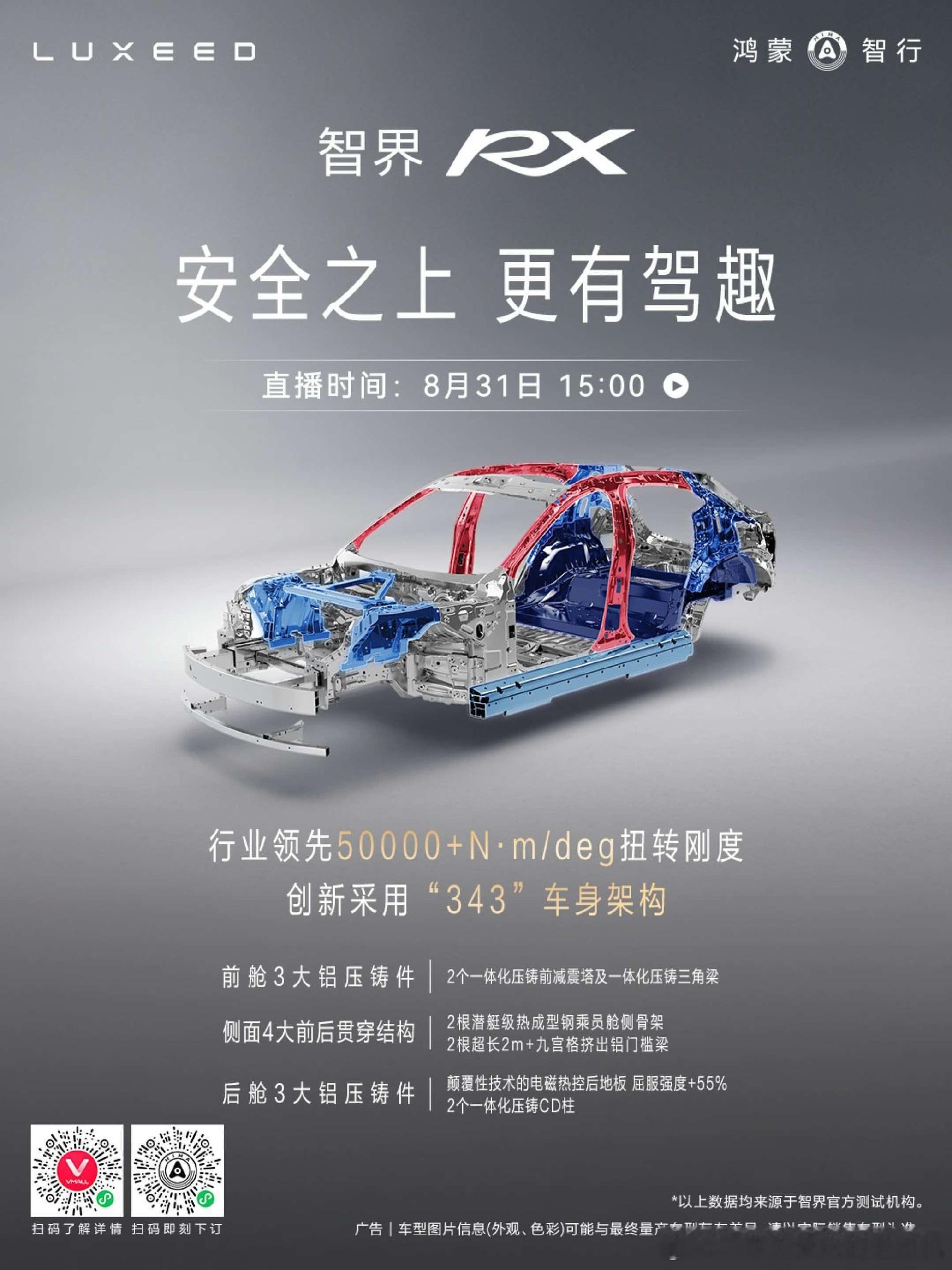 智界RX的这白车身........343车身架构，先不说前后，光是两侧这铝门槛梁