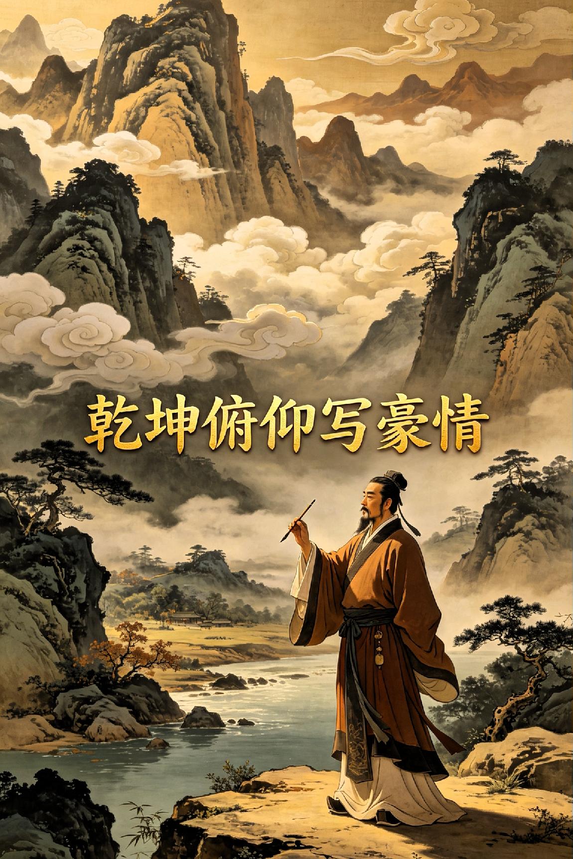 《俯仰乾坤写豪情》

 
俯仰乾坤意气张，胸涵日月藐穹苍。

千山踏尽风云广，一
